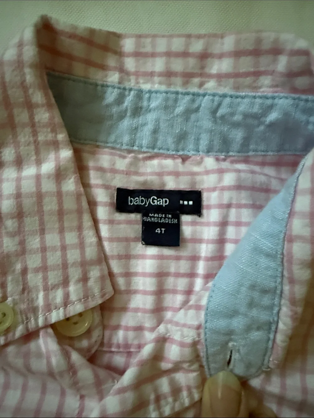 GAP Pink Plaid Button-Down Shirt